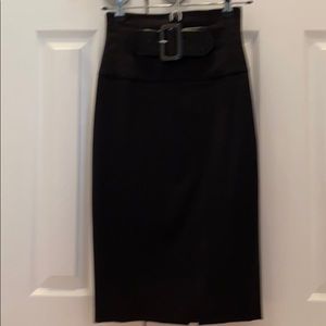 BEBE BLACK BODYCON MIDI PENCIL SKIRT SIZE 0